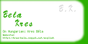 bela kres business card